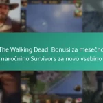 The Walking Dead: Bonusi za mesečno naročnino Survivors za novo vsebino